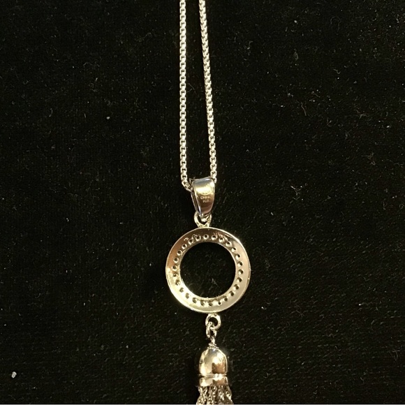 Beautiful sterling silver necklace with diamonds.  NEW - Picture 8 of 11